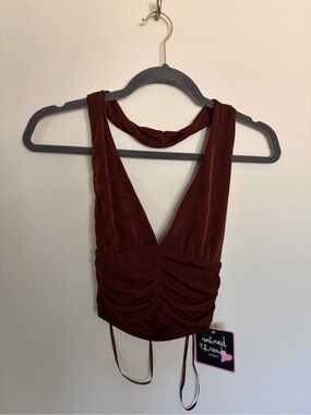 Mixed Threads Deep V-Neck Crop Top